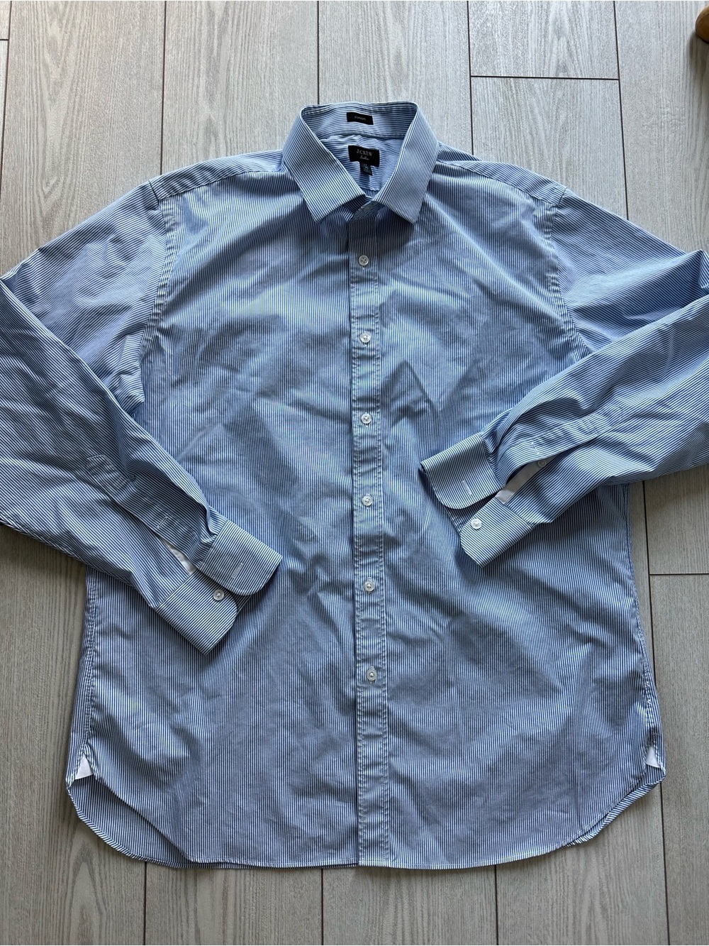 J. Crew Men's Blue Pinstripe Dress Shirt